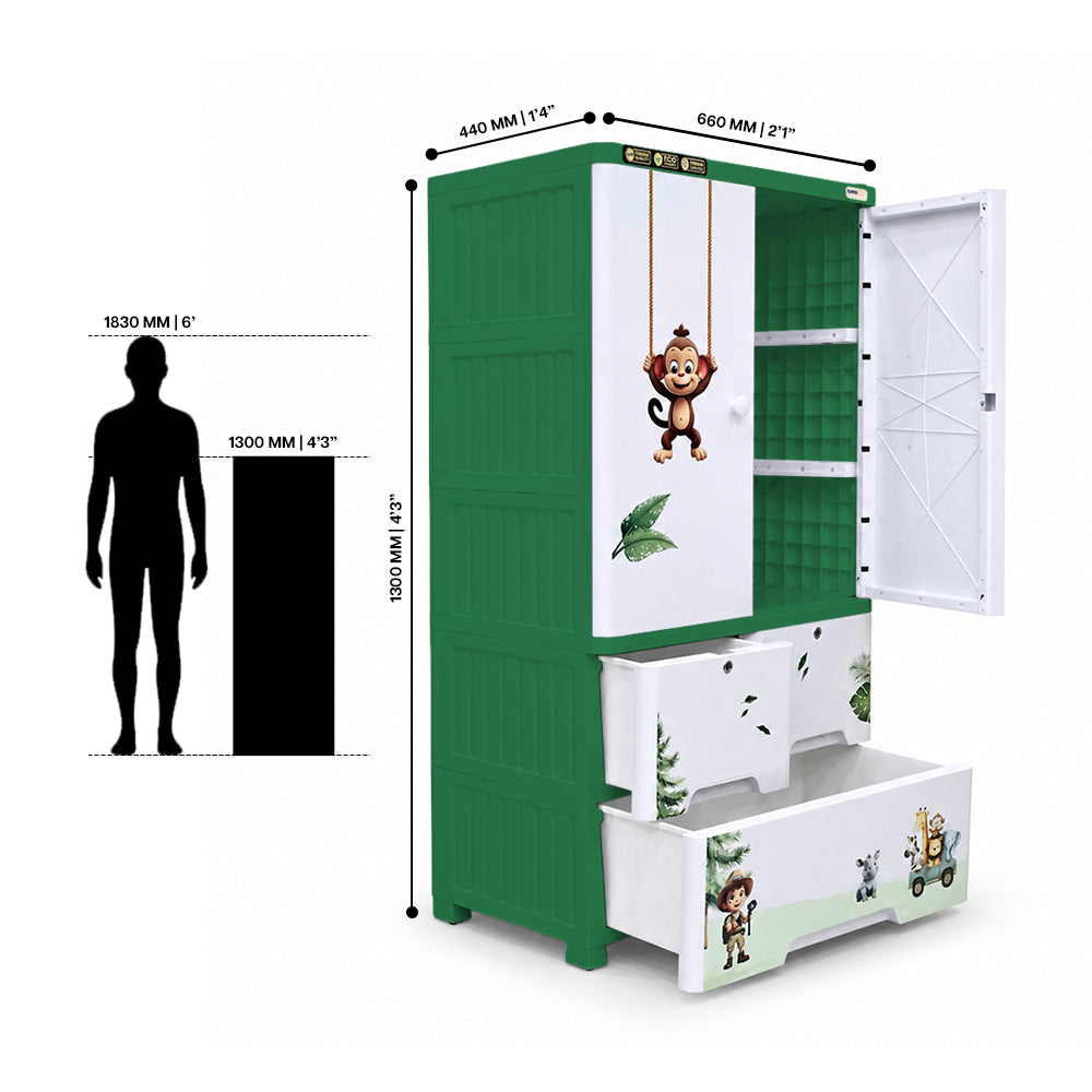 Cabinet with 2-Layer Drawers - Jungle