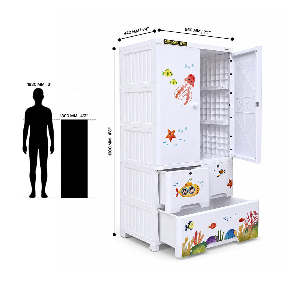 Cabinet with 2-Layer Drawers - Ocean