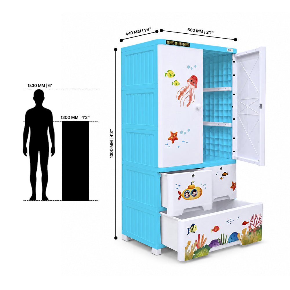 Cabinet with 2-Layer Drawers - Ocean