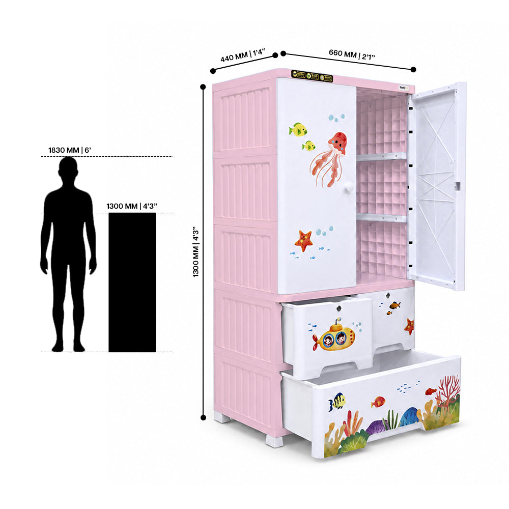 Cabinet with 2-Layer Drawers - Ocean
