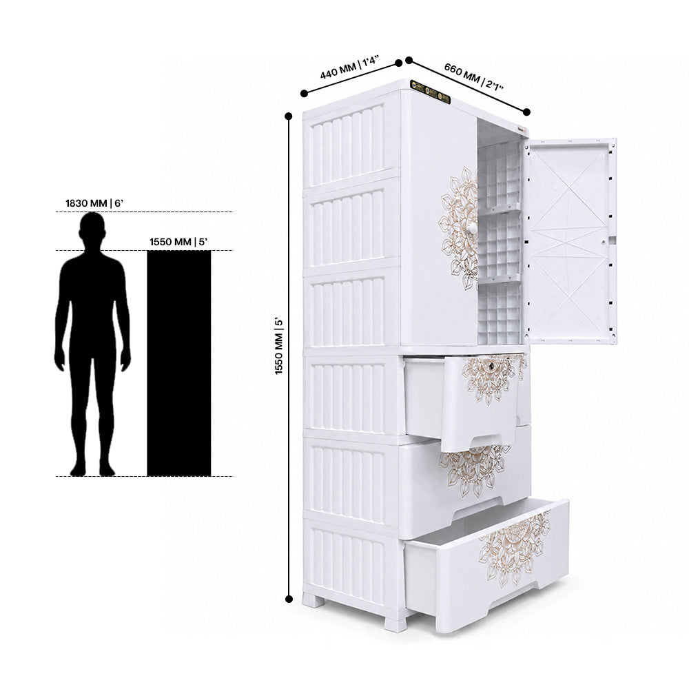 Cabinet with 3-Layer Drawers - Mandala