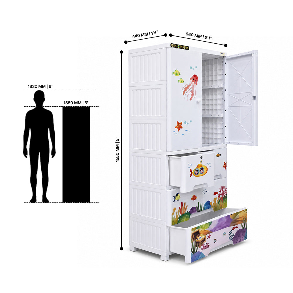 Cabinet with 3-Layer Drawers - Ocean