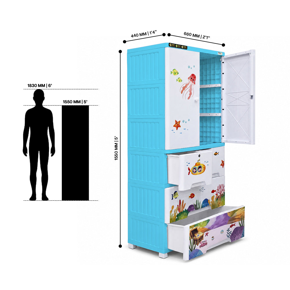 Cabinet with 3-Layer Drawers - Ocean