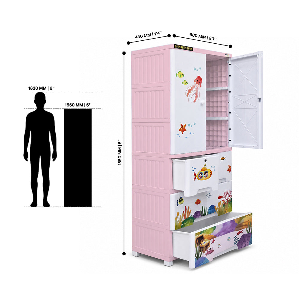 Cabinet with 3-Layer Drawers - Ocean