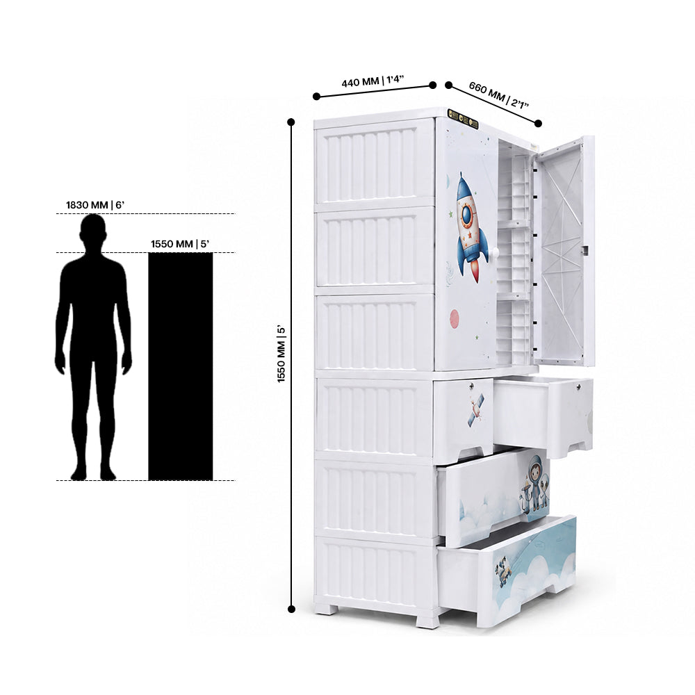 Cabinet with 3-Layer Drawers - Space