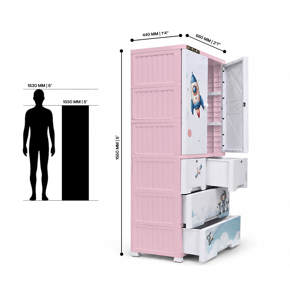 Cabinet with 3-Layer Drawers - Space